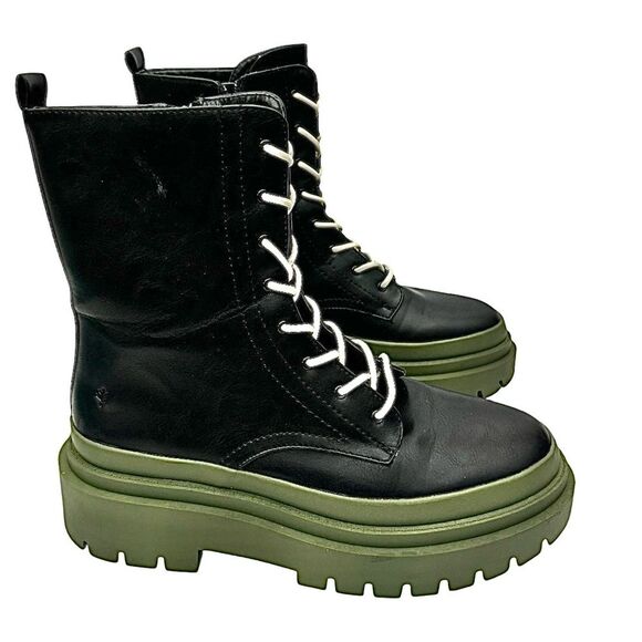 Steve Madden Womens 9 M Mansel Lace Up Boots Black Multi Round Toe Combat - Picture 11 of 11